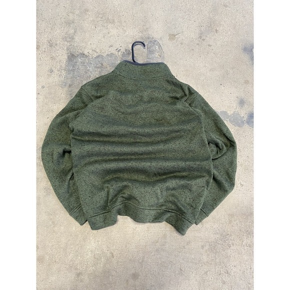 Eddie Bauer Sweater Mens Large Green Fleece Pullover Snap‎ Button Outdoors Warm - Picture 6 of 8